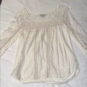 Lace white blouse for summer or spring